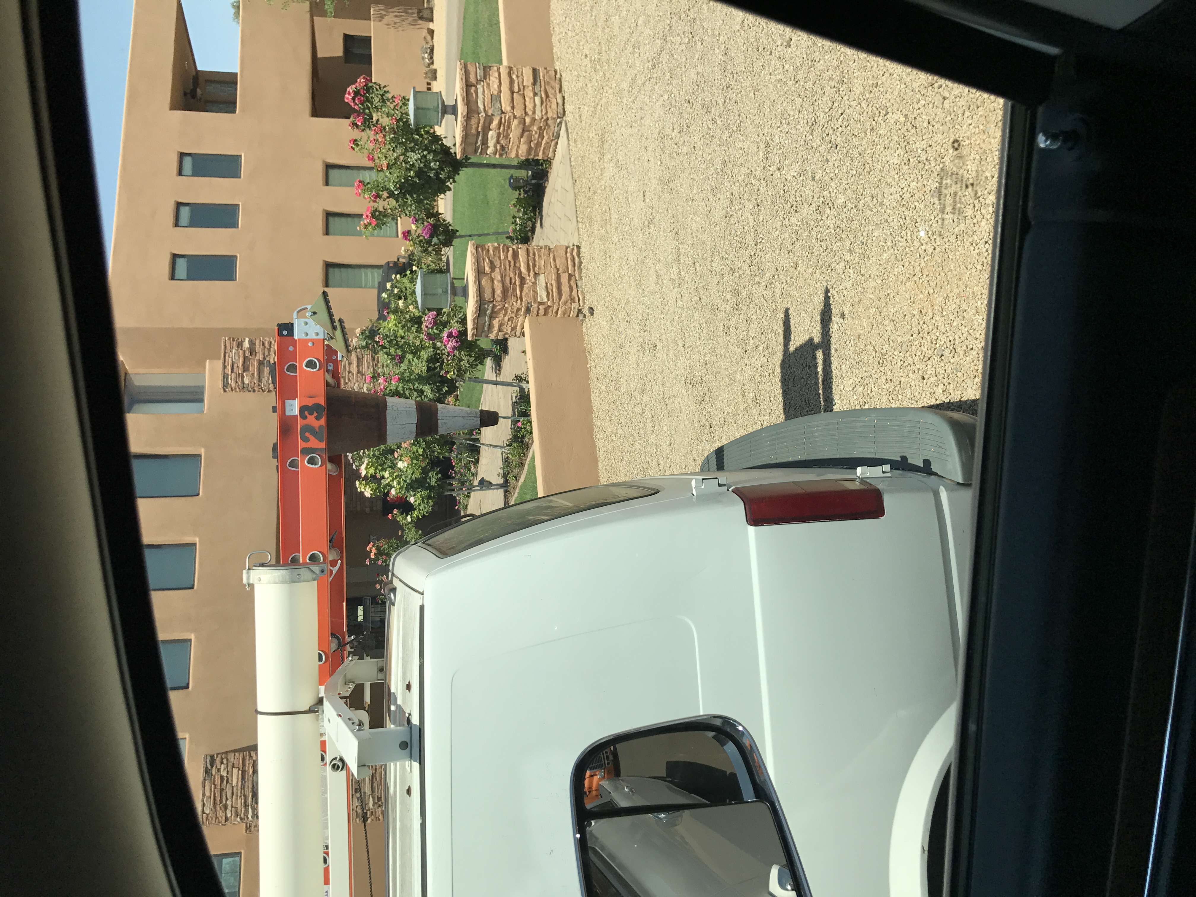 Ladder Rag Cone on APS Utility Truck 